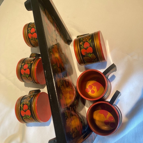 Vintage set “Strawberry” Russian Hand-Painted Khokhloma - Picture 8 of 8